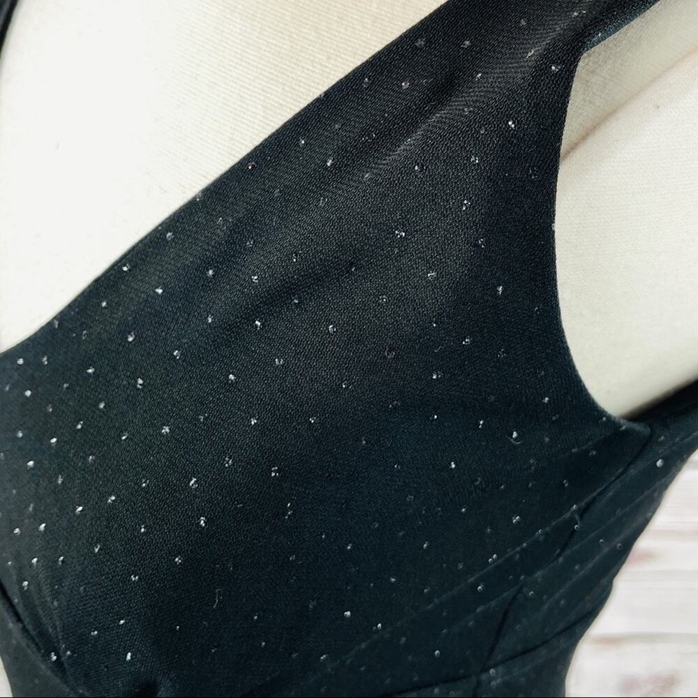 B.Darlin black glitter dot dress flare hem peek-a-boo - Picture 6 of 11